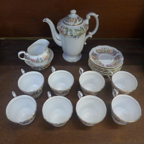 684 - A Paragon Country Lane coffee set, six saucers, eight cups, coffee pot, cream jug and sugar bowl