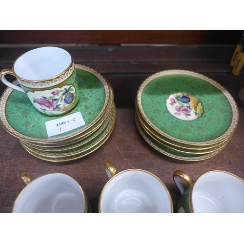 686 - A Spode part coffee set including ten saucers and seven cups, Copeland china, some stamped Soane and... 