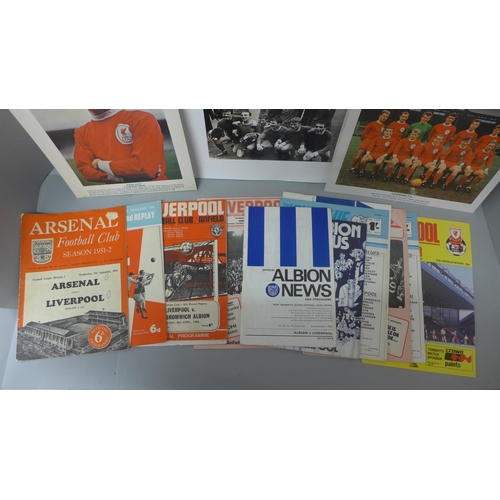 709 - Football memorabilia:- Liverpool home and away programmes, 1951 onwards, (14), including all three 1... 