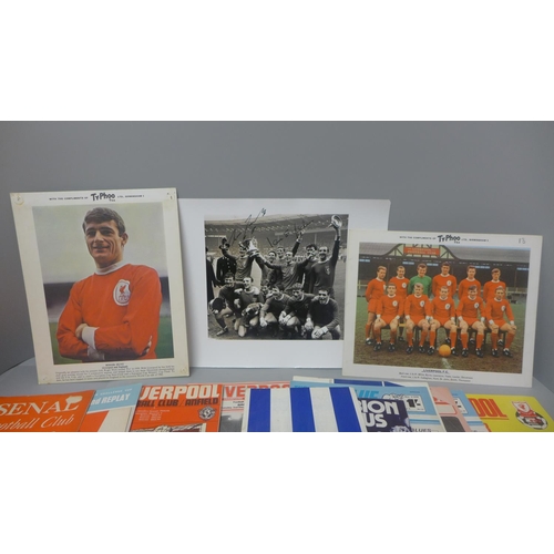 709 - Football memorabilia:- Liverpool home and away programmes, 1951 onwards, (14), including all three 1... 