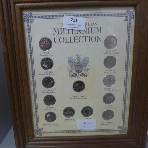 711 - Royal Mail Millennium Collection, The 2000 Canadian Millennium Collection coin set and Millennium Co... 