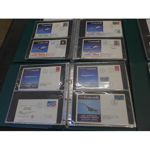 761 - A postal history of the Concorde - 547 first day covers in six albums, 1968-1976, 1976-1977, 1978, 1... 