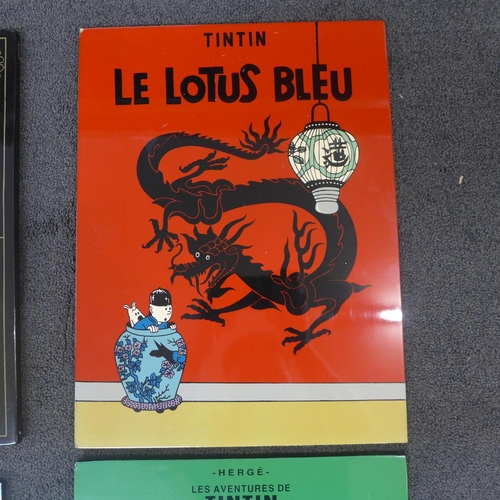 773 - Four The Adventures of Tintin lacquer plaques