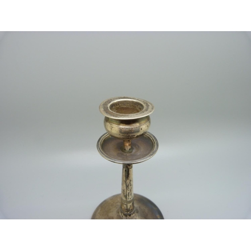 839 - A silver candlestick, Walker & Hall, 14.5cm