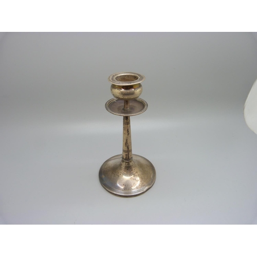 839 - A silver candlestick, Walker & Hall, 14.5cm