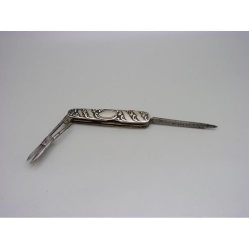 899 - A manicure pocket knife, 'Souvenir Prudental Dinner, Jan 15 1901' Scott fundraising dinner, Discover... 