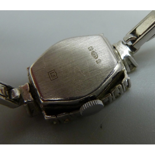 900 - A silver and white stone 'Ciro' cocktail wristwatch