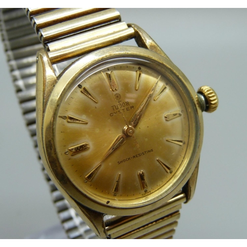 944 - A Tudor Oyster wristwatch in an Oyster case by Rolex, the case back bears inscription with Masonic s... 