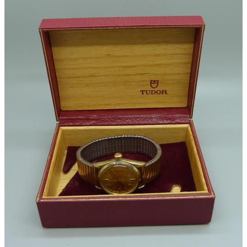 944 - A Tudor Oyster wristwatch in an Oyster case by Rolex, the case back bears inscription with Masonic s... 