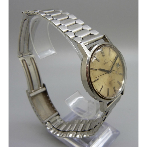 945 - An Omega Geneve wristwatch, replacement crown