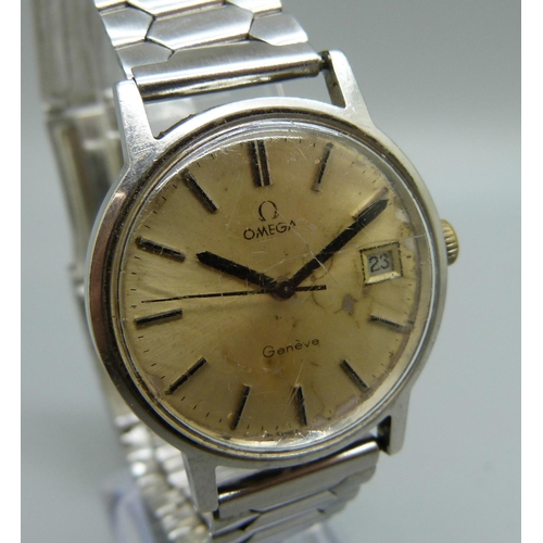 945 - An Omega Geneve wristwatch, replacement crown