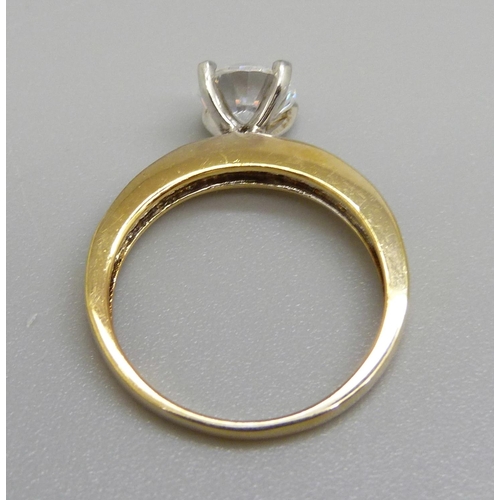 967 - A silver gilt dress ring, M