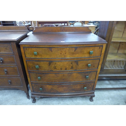 102 - An Edward VII mahogany and walnut chest of drawers