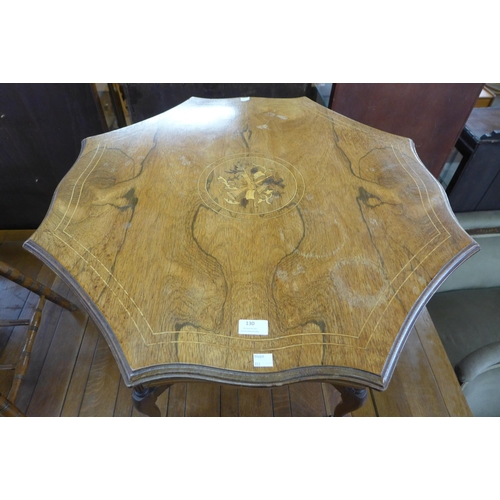 130 - An Edward VII inlaid rosewood centre table