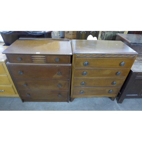 211 - Two oak chests of drawers