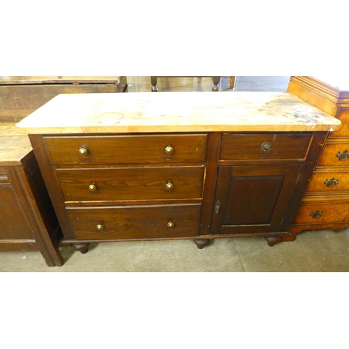 213 - A Victorian pine and oak dresser base