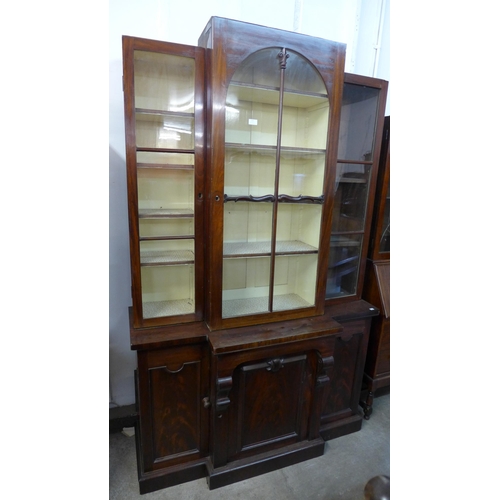 216 - A Victorian mahogany breakfront bookcase