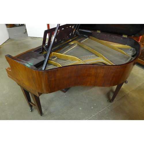 31 - A late 19th/early 20th Century rosewood baby grand piano, sold with non-transferable standard ivory ... 