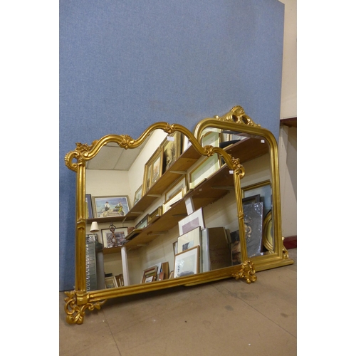 345 - Two gilt framed overmantel mirrors