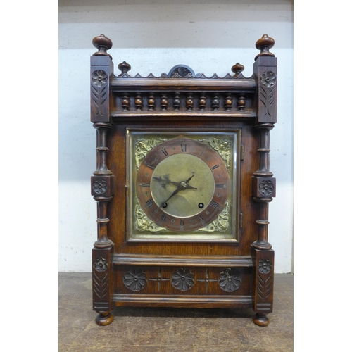 356 - A 19th Century W&H. Sch carved oak bracket clock