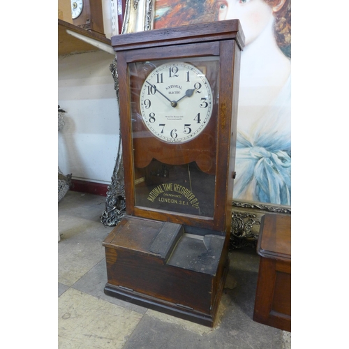 361 - A late 19th/early 20th Century National Electric oak time recorder