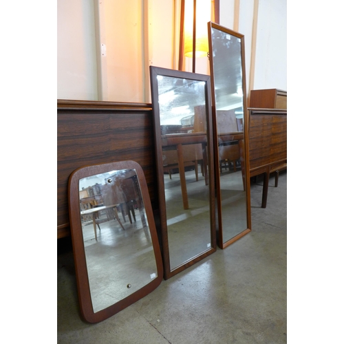 42 - Three teak framed mirrors