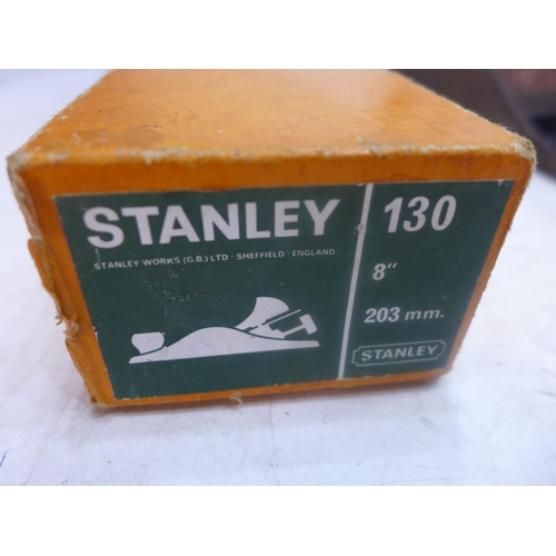 2002 - Record No4 1/2 wood plane with Stanley No.130 plane in original box