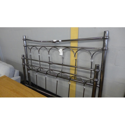 1614 - Cristina King Metal Bed  Antique Nickel 150Cm), Original RRP £383.33 + vat - damaged missing parts (... 