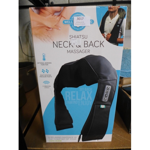 3017 - Wellbeing Shiatsu Neck massager (262-95)  * This lot is subject to vat