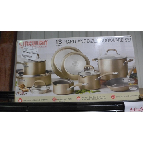 3022 - Circulon Premier Professional 13pc Bronze Hard Anodised Cookware Set, original RRP £179.99 + VAT (26... 