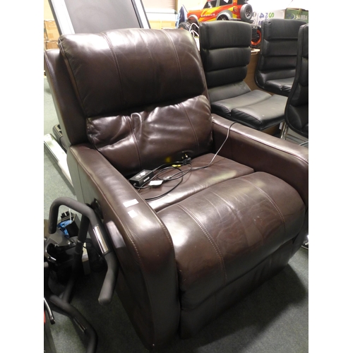 3046 - Pulaski Larkin Brown Leather Glider Power Reclining Armchair, Original RRP £369.99 + vat   (254-170)... 