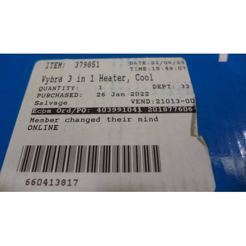 3069 - Vybra 3 In 1 White Heater, original RRP £119.99 + VAT (262-454)  * This lot is subject to vat