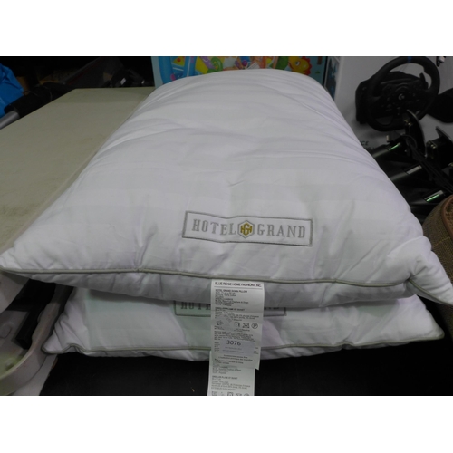 3076 - Two Hotel Grand Down Roll jumbo pillows (262-367)  * This lot is subject to vat