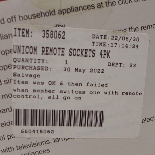 3095 - Unicom Remote Sockets (262-576)  * This lot is subject to vat