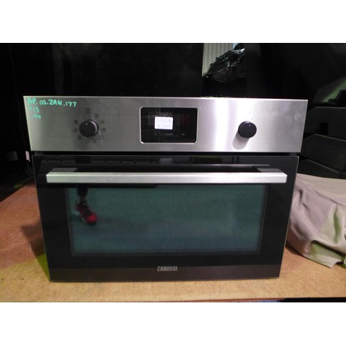 3358A - Zanussi Built-In Microwave with Grill Oven (H455xW595xD567), model no:- ZVENW6X1, RRP £429 inc. VAT ... 