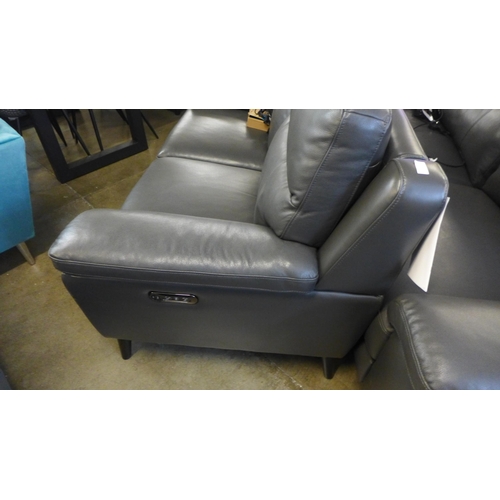 1301 - Grace Grey Leather 2 Seatpower Recliner           , Original RRP £999+ vat  (4133-18)  * This lot is... 