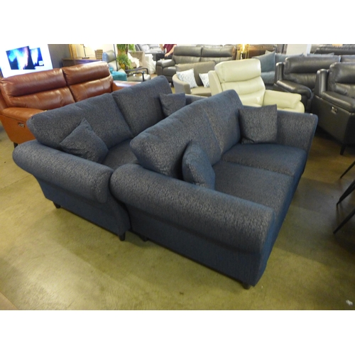 1340 - An Emma valdez navy upholstered two and three seater sofas