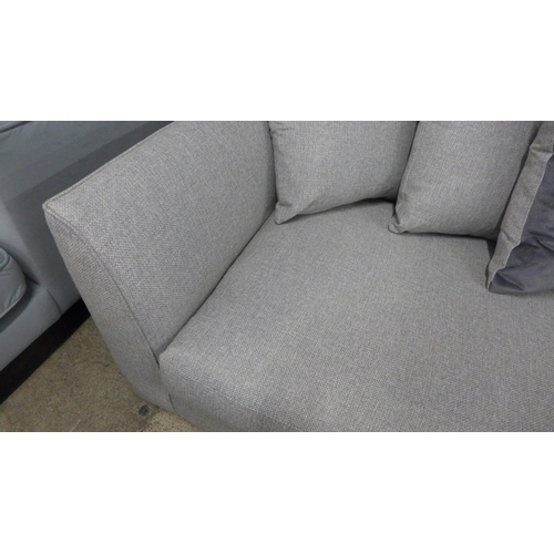 1429 - A cloud grey textured weave upholstered corner sofa