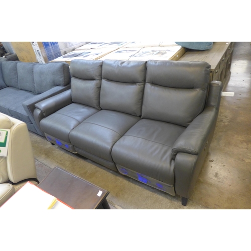 1452 - Barrett 3 Seat Leather   Power Reclining Sofa     , Original RRP £1333.33 + vat, (4134-3) * This lot... 