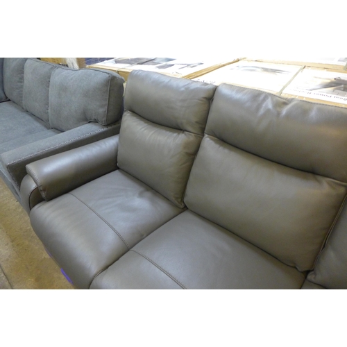 1452 - Barrett 3 Seat Leather   Power Reclining Sofa     , Original RRP £1333.33 + vat, (4134-3) * This lot... 