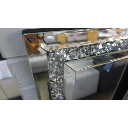 1459 - A Gatsby cheval mirror edged with crystals, H 150 x W 40 (GATSBYCHEVSIL50)   #