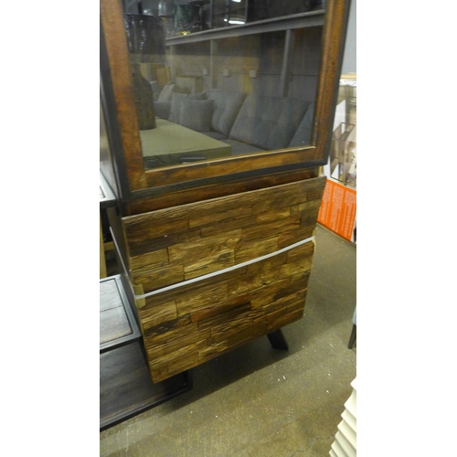 1482 - A railway sleeper two door display shelving unit