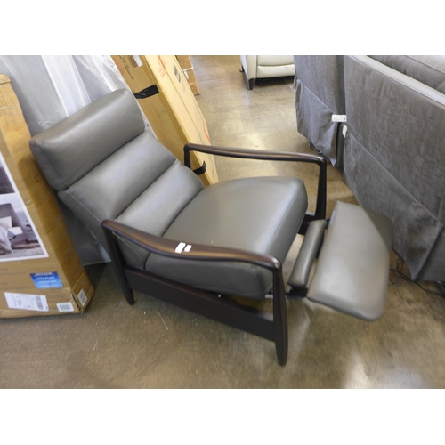 1497 - Gilman Creek Edward Grey Leather Pushback Recliner , Original RRP £416.66 + vat  (4133-6)  * This lo... 