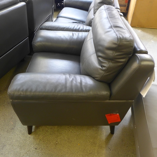 1533 - Grace Grey Leather 1 Seatpower Recliner, Original RRP £533.33 + vat (4129-1)   * This lot is subject... 