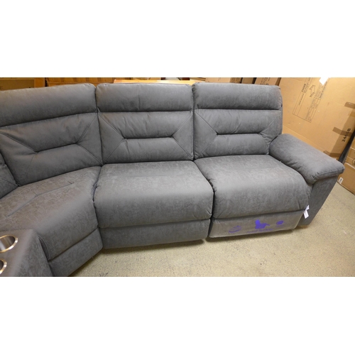 1537 - Justin Grey Fabric       Reclining Sectional Sofa , Original RRP £1833.33 + vat  (4133-8)  * This lo... 