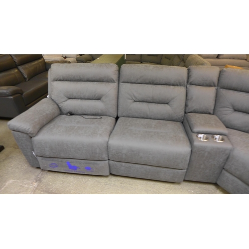 1537 - Justin Grey Fabric       Reclining Sectional Sofa , Original RRP £1833.33 + vat  (4133-8)  * This lo... 