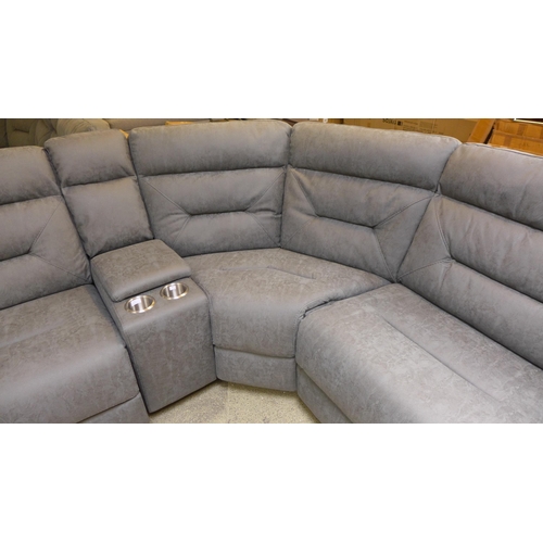 1537 - Justin Grey Fabric       Reclining Sectional Sofa , Original RRP £1833.33 + vat  (4133-8)  * This lo... 