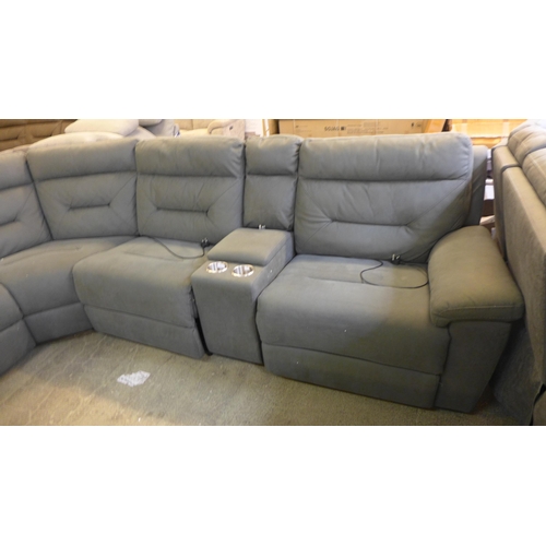 1539 - Justin Grey Fabric       Reclining Sectional Sofa , Original RRP £1833.33 + vat  (4133-14)  * This l... 