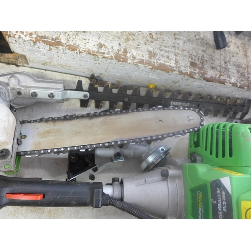 2014 - Florabest petrol-driven multitool with three attachments and an extension bar