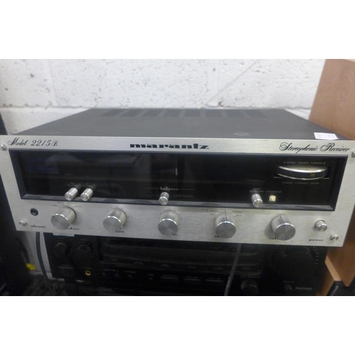 2220 - Hifi job lot: Marantz 2215B amplifier, Two Ariston CD players, Technics receiver, TEAC cassette deck... 